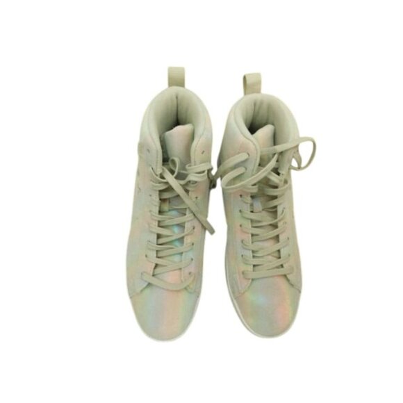 Fila Size 11 Shimmer Leather Hightop Low Platform Athletic Shoes - Picture 2 of 5